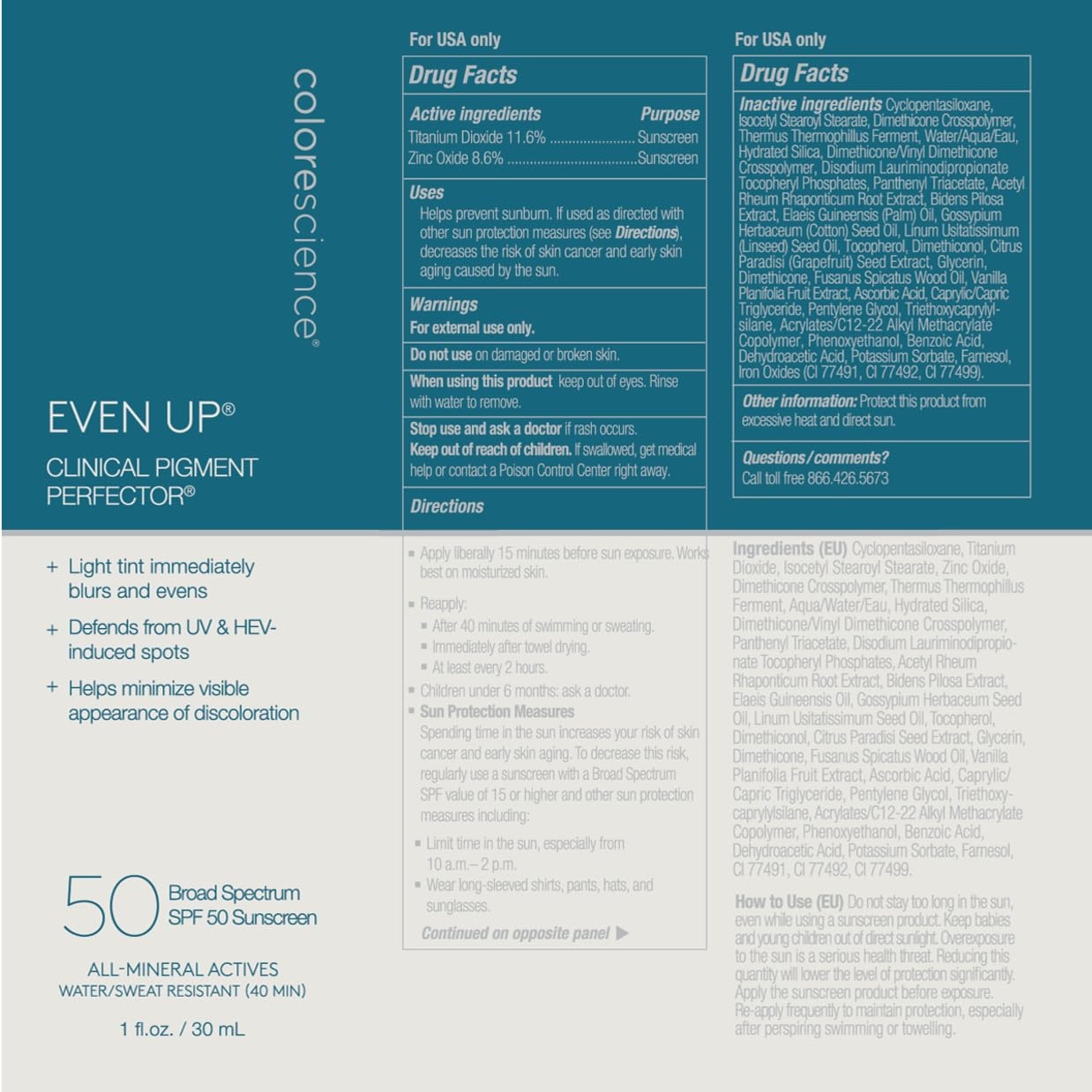image:imageColorescience Even Up Clinical Pigment Perfector Water Resistant Mineral Facial Sunscreen amp Primer Broad Spectrum 50 SPF UV Skin Protection 1 Fl Oz