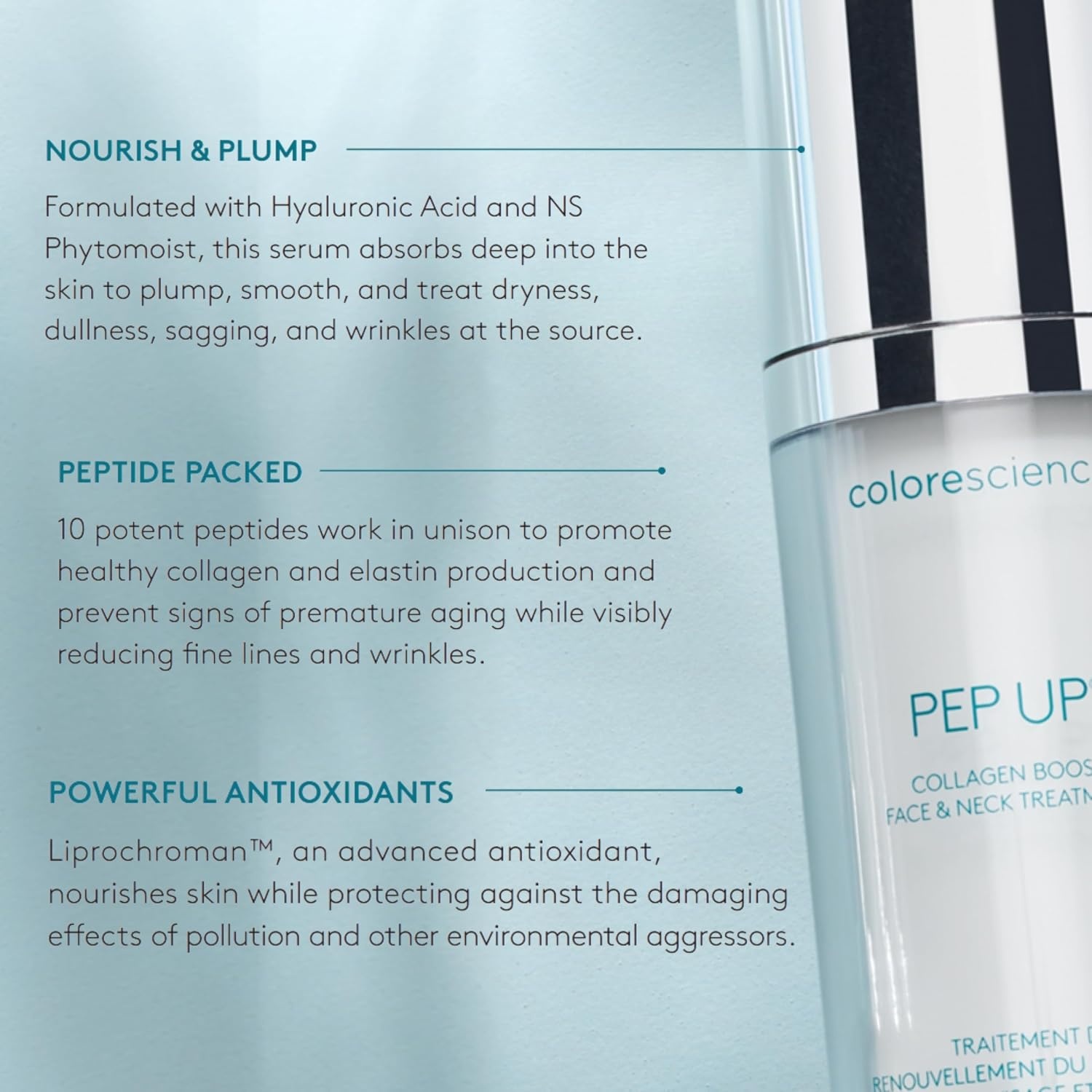 image:imageColorescience Pep Up Collagen Renewal Face amp Neck Treatment Promotes Collagen and Elastin Production 10 Peptides to Defend Against Signs of Aging
