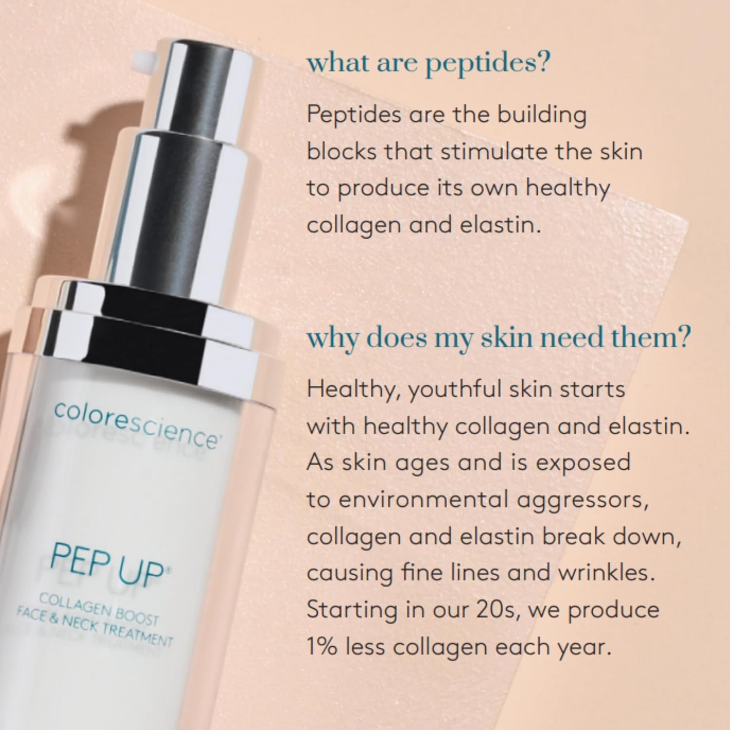image:imageColorescience Pep Up Collagen Renewal Face amp Neck Treatment Promotes Collagen and Elastin Production 10 Peptides to Defend Against Signs of Aging