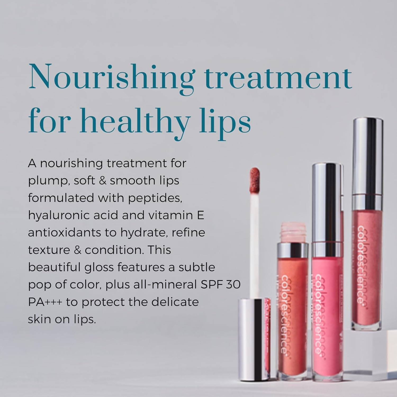 image:imageColorescience Peptide Lip Shine SPF 30 Clinically Proven Peptide formula to plump hydrate condition nourish amp defend against free radicals dyefree buildable color allmineral activesRose