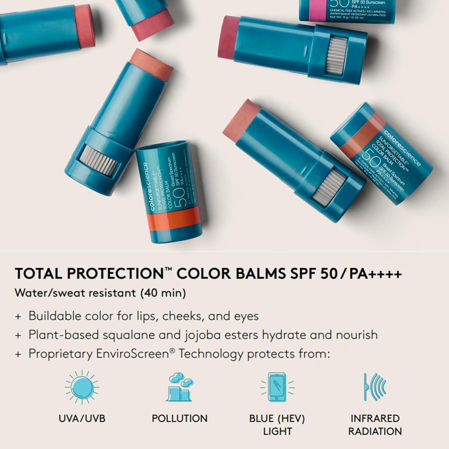 image:imageColorescience Sunforgettable Total Protection Color Balm SPF 50 Mineral Broad Spectrum Buildable Lip amp Cheek ColorGlow