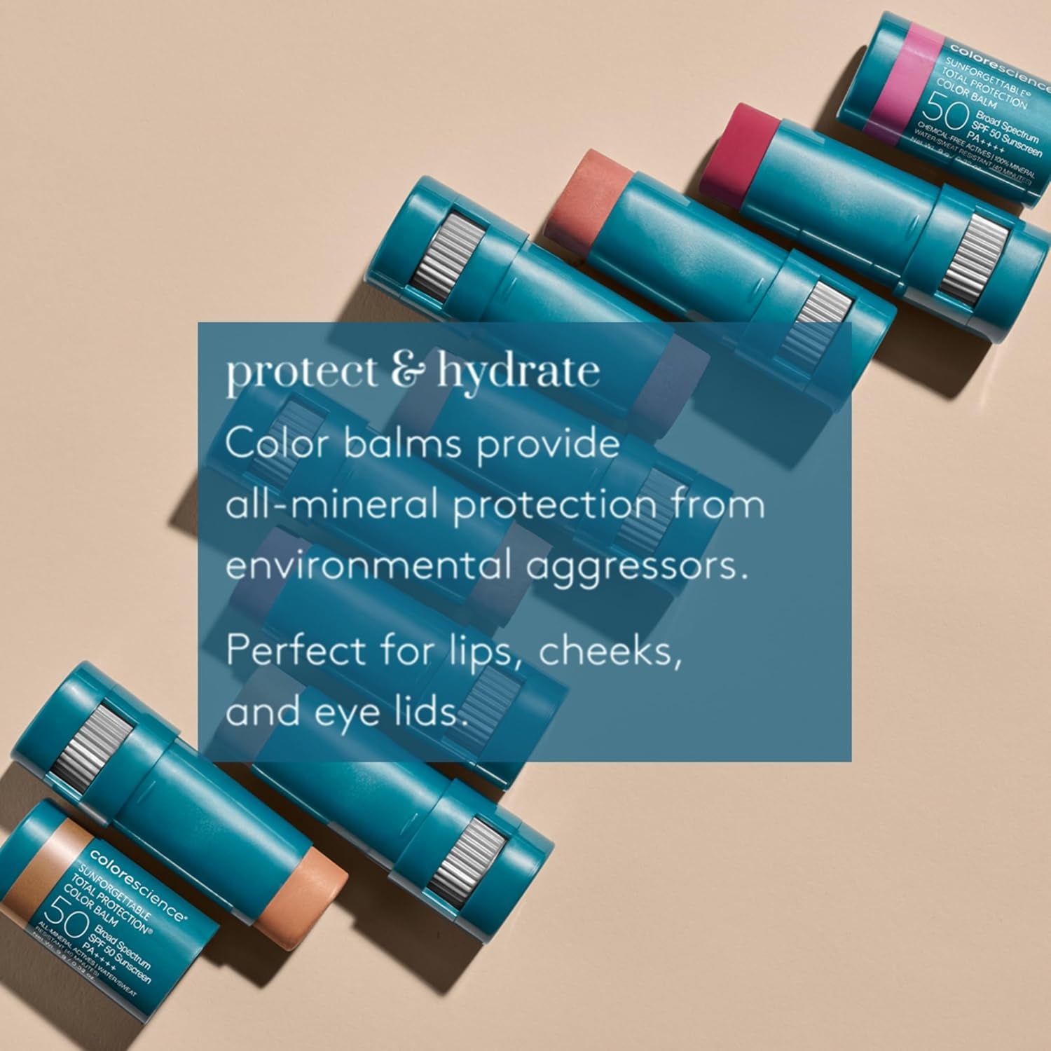image:imageColorescience Sunforgettable Total Protection Color Balm SPF 50 Mineral Broad Spectrum Buildable Lip amp Cheek ColorGolden Hour