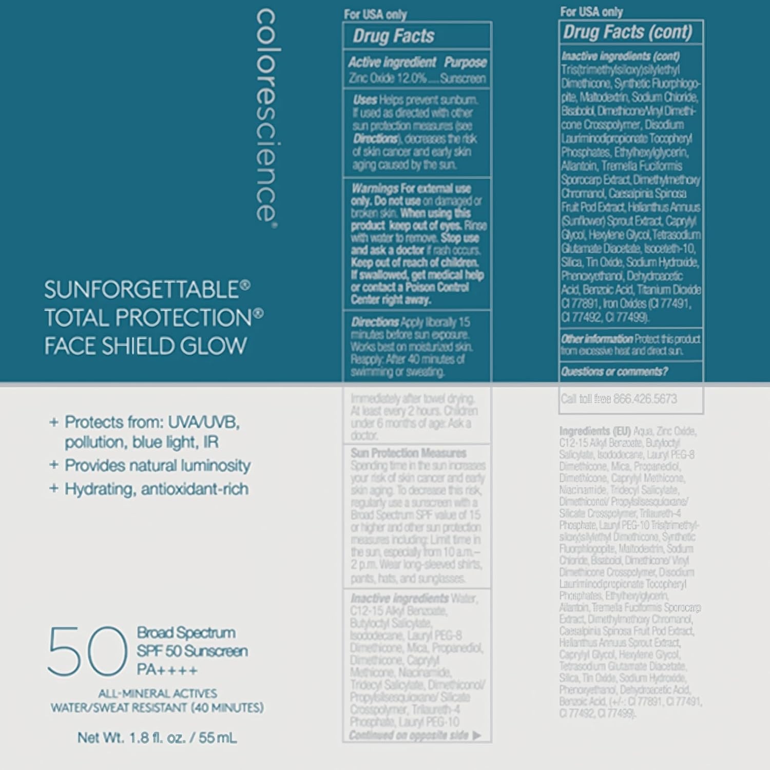 image:imageColorescience Sunforgettable Total Protection Face Shield Glow or Bronze SPF 50 Glow 18 Fl OzGlow