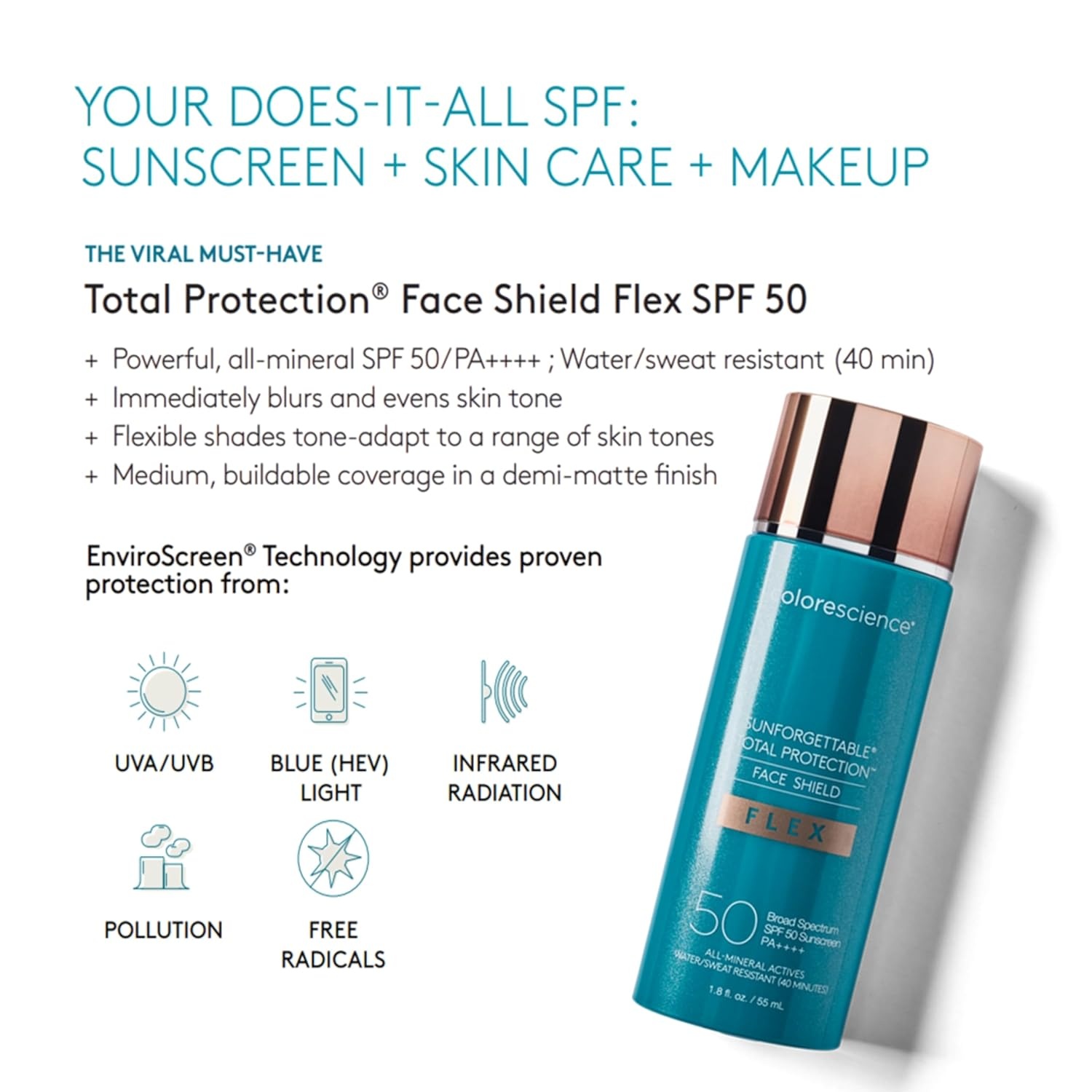 image:imageColorescience Total Protection Face Shield Flex SPF 50 18 fl ozRich Deep