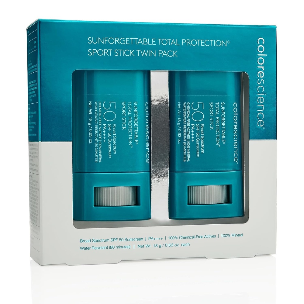 image:imageColorescience Sunforgettable Total Protection Sport Stick SPF 50 Mineral Broad Spectrum WaterSweat Resistant Reef Safe Hypoallergenic2 Count Pack of 1